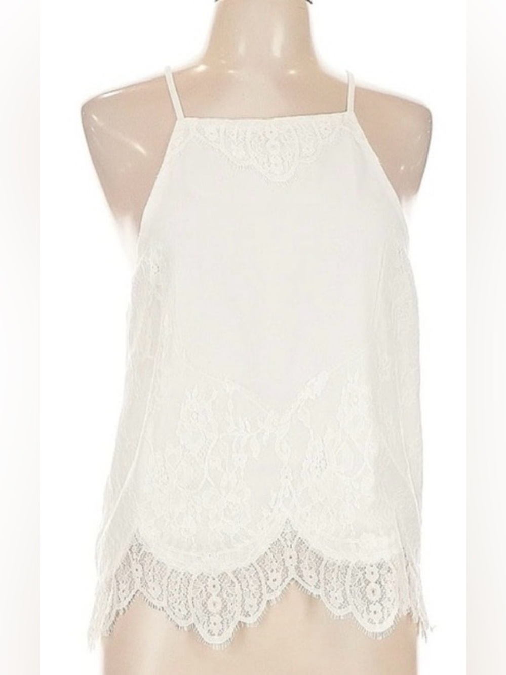 Storia White Lace Halter Blouse